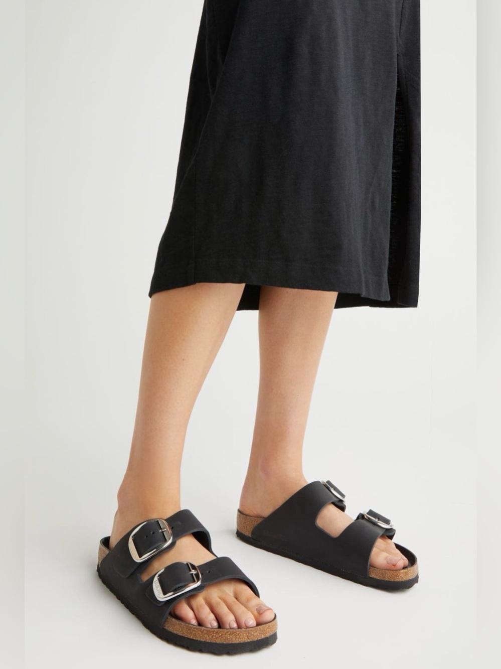 BIRKENSTOCK Arizona Big Buckle Oiled Leather Two-Strap Sandals